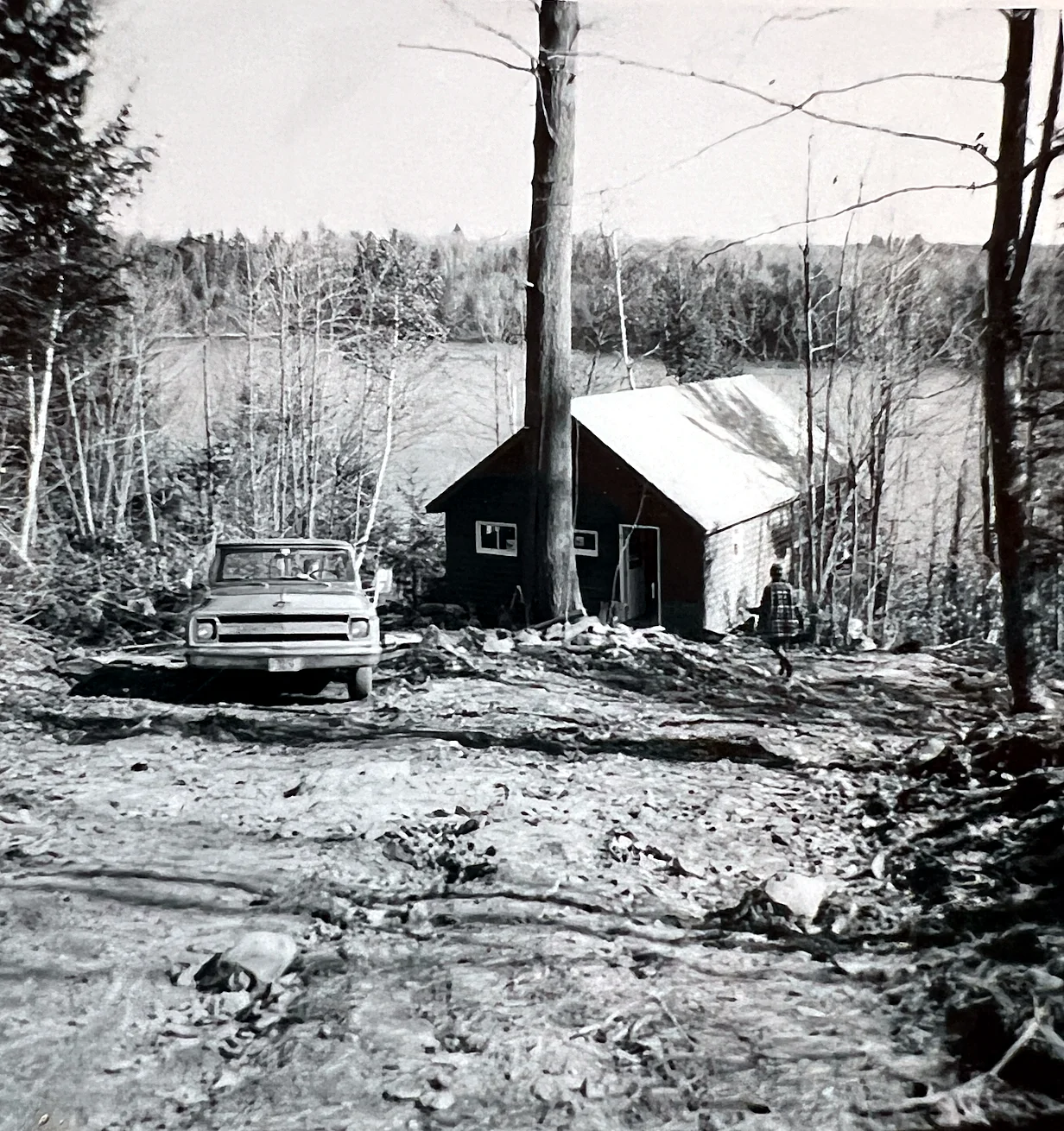 Just completed — and the road just roughed in. A car couldn’t have made it up; you wanted a pickup, or something with clearance.